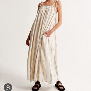 Abercrombie and Fitch crinkle cotton maxi dress, XSP